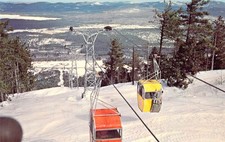1971 NH W Ossipee Mount Whittier Ski Area Gondola lift view Postcard A75 picture