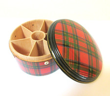 Antique Tartanware Thread Box Clan Stuart picture