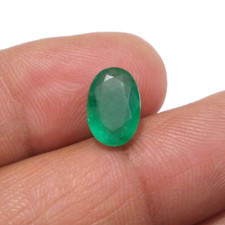 3.20 Crt For Jewelry Top Green Zambian Emerald Faceted Oval Shape Loose Gemstone picture