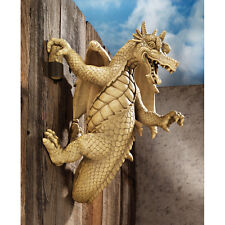 Medieval Wall Climbing Perch Snarling Gothic Dragon Home Garden Sculpture picture
