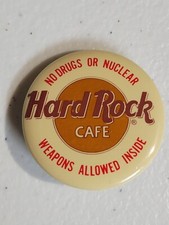 Vintage Hard Rock Cafe Pin ~ No Drugs Or Nuclear Weapons Allowed Inside picture