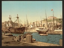 Photo:Naples Italy Harbor Steamships and Sailing Vessels c1890s picture