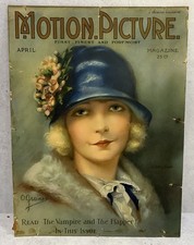 1923 Motion Picture Magazine Mounted Cover Lillian Gish Art Deco Flapper picture