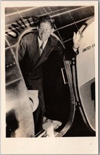 c1930s Aviation Real Photo RPPC Postcard / Rudy Vallee in United Air Lines Plane picture