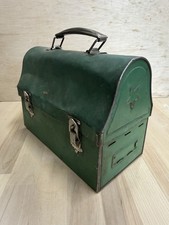 Vintage American Thermos Company Green Metal Dome Top Pail Lunch Box w/Star picture