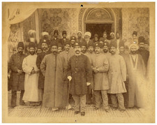 Elite Qajar, Nassereddin Shah Qajar and entourage, Persia Late Qajar period, Pe picture