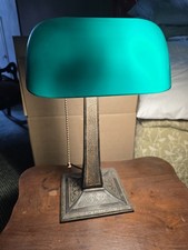 Antique Emeralite  Emeralite Daylite Bankers Desk Lamp  Beautiful Heavy  picture