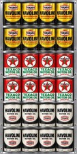 TEXACO HAVOLINE OIL CAN DISPLAY RACK GAS STATION PRINTED SIGN REMAKE ALUMINUM picture
