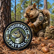 Squirrel Patrol Morale Patch | for Militay Airsoft Gear Secret Squirrel picture