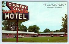 CROOKSTON, MN ~ MOTEL COUNTRY CLUB ~ c1950s Cars Roadside Page County Postcard picture
