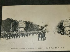 WWI American Red Cross Postcard of Paris July 4 1918. picture