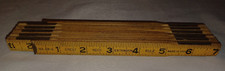 Great Neck Vintage Carpenter Rule Folding Wooden 6 Foot Metal USA picture