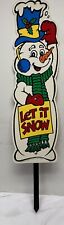 Frosty The Snowman Let It Snow Christmas Yard Art Sign Impact Plastics VTG 1998 picture
