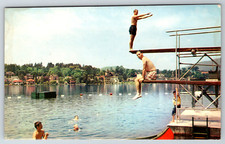 c1960s Mirror Lake Placid New York Divers Beach Adirondacks Postcard Lot of 100 picture