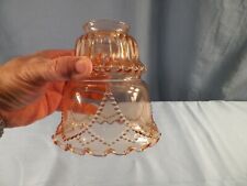 Brooke Crescent Pink Glass Light Fixture Fan Lamp Shade Beaded Drape Design picture