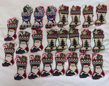 23 Mill Hill Beaded Cross Stitch Christmas Stocking Ornaments Handmade Finished picture