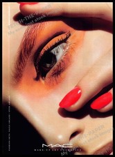 MAC 2010s Magazine Print Advertisement 2013 Cosmetics Orange Nails Eyes Closeup picture