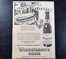 1942 Wiedemann Brewing Beer Newspaper Ad WWII WW2 Era Newport KY Cincinnati Ohio picture