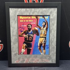 Jerry West Walt Frazier Autograph 8x10 Framed Photo Knicks Lakers Beckett BAS picture