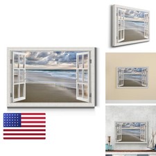 Renditions Gallery Canvas Art Window View Calm Morning 32X48 picture