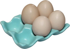 Ceramic Egg Holder 6 Cups Egg Tray Container for Fridge Countertop picture