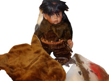 Vintage Cathay Collection Porcelain Doll Native American in box BOY 20INS picture