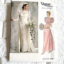 Vtg NEW Vogue 1829 Pattern Sz 10 Bridal Original Romantic Cottagecore Wedding picture