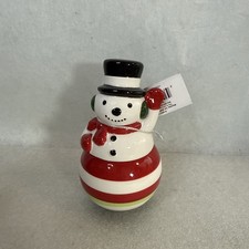GANZ Stacking Waving Snowman  4.75 x 4.75 Dolomite Salt And Pepper Set MX187599 picture