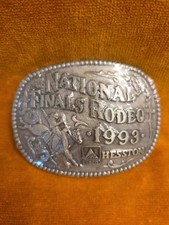 Vintage Hesston NFR Belt Buckle 1993 National Finals Rodeo NOS New Sealed 4x3 picture