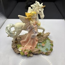 Vintage Fairy & Unicorn Figurine Mythical Fantasy. picture