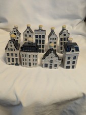 Lot of 9 KLM Bols Blue Delft houses not empty - please read picture