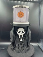Ghostface Scream Black & White Halloween Candle Holder picture