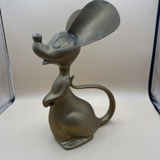 Vintage Large Ears Mouse Take Touching Body Rare Brass Korea Decor Hand Holder picture