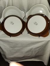 Hall 4 Individual Augratin Ovenware Brown And White 7in Diameter Round 1in Deep picture