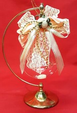 Vintage 1996 Princess House Christmas Ornament with Stand #422 Etched Candle picture