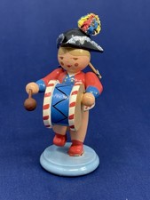 Erzgebirgische Volkskunst Christian Ulbricht Drummer Girl Small Wooden Figurine picture