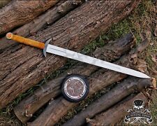 Roman Gladius SWORD Hand Forged Damascus Steel Double Edge gladiator Sword 735 picture