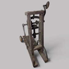 Antique Timber Frame Boring Machine Dual Crank Barn Beam Drill Cast Iron Wood picture