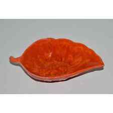 Orange USA Pottery Leaf Dish, Leaf Shaped Bowl Planter, Marked 2220 B USA  picture
