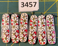 Lot 6 Victorinox Edelweiss Classic SD Swiss Army Knives Pink Red, Good User Cond picture