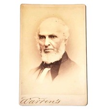 Scarce 1870's John Greenleaf Whittier Cabinet Card George K Warren Cabinet Card picture