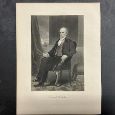 LITHOGRAPH ENGRAVING Daniel Webster 1862 Johnson Fry & Co picture
