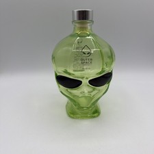 Empty Outer Space Vodka Alien Head Green Glass Bottle Empty 750 ml. 7.5