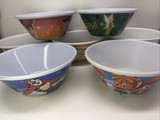 VTG Kellogg’s Frosted Flakes + Disney Tinkerbell Fairy Promo Cereal Bowls EUC picture