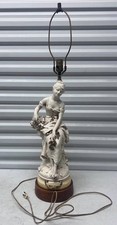 Vintage Les Cerises Figural Lady Lamp French Chalkware Sculpture Rare READ picture