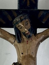 Early 1900’s Carved Crucifixion of Jesus, Santos, Retablo, Catholic Saints , picture