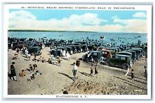 c1920 Municipal Beach Cumberland Head Distance Plattsburgh New York NY Postcard picture