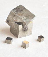 Twin Pyrite Cubes with 3 baby cubes - Navajun, Spain picture