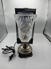 Shannon Vintage Crystal Silver Base Nicole Electric Hurricane Lamp #42781 Tested picture
