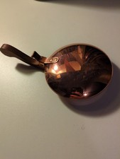 Vintage Cali Gift Copper Silent Butler or Ashtray California 4” W Wooden Handle picture